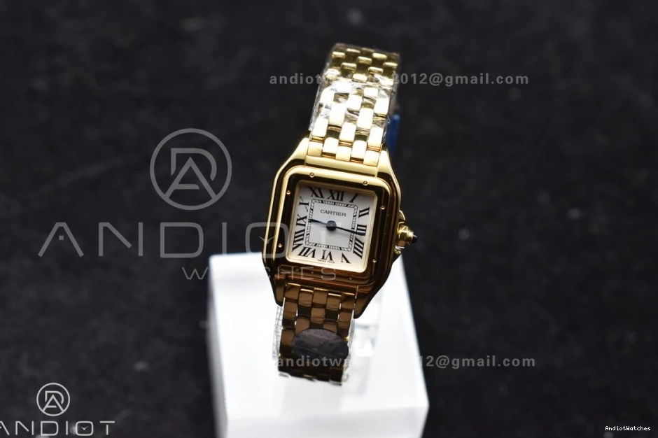 Full 1000 Best Full YG On Edition White YG Quartz BVF Bracelet Panthère Compact 1:1 22mm Ronda Dial 0417